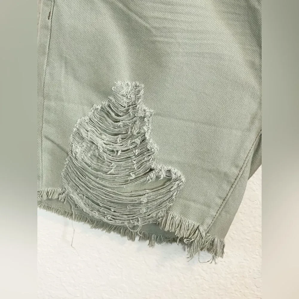 One Teaspoon Free People Stevies Long Length Boyfriend Shorts fade Khaki NWT 28